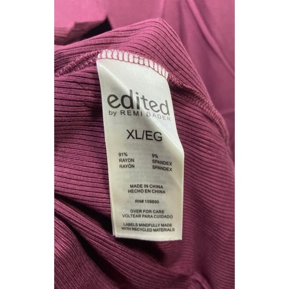 Edited by Remi Bader Burgundy Ribbed Cutout Maxi Dress Women's XL NWT - Picture 14 of 15
